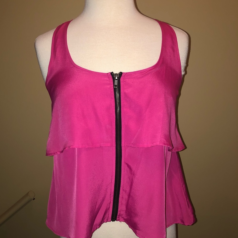 BEAUTIFUL Material Girl Pink Zip Blouse M